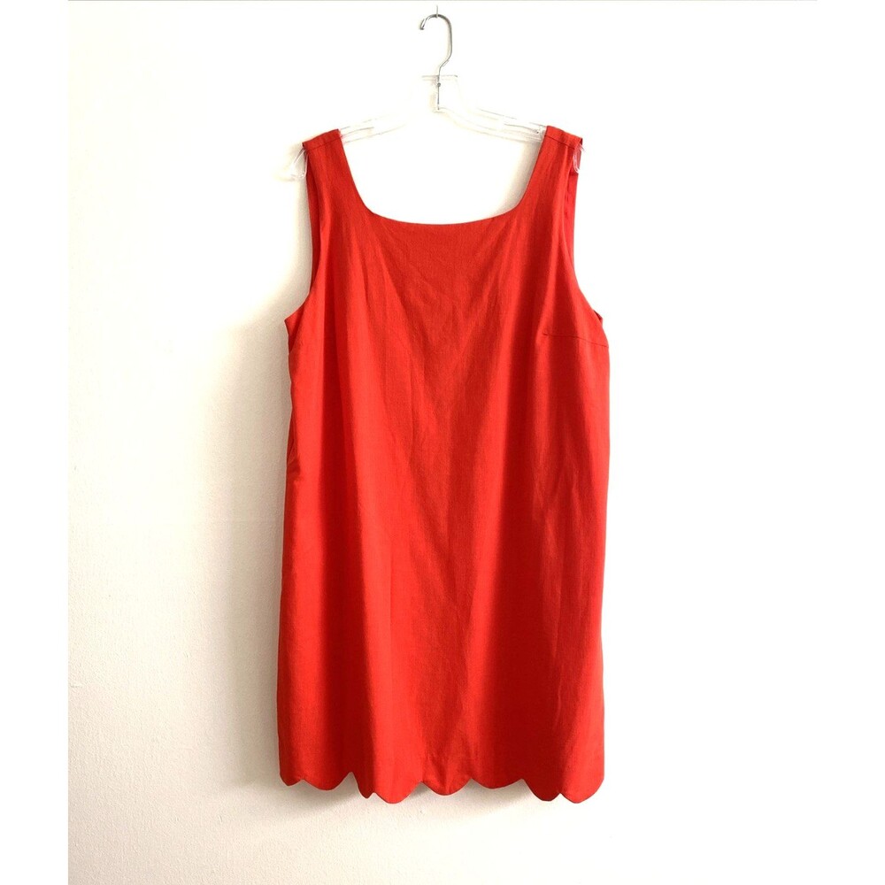 Kate Spade X Target Shift Dress Size L Red Womens Scalloped Hem Sleeveless Lined
